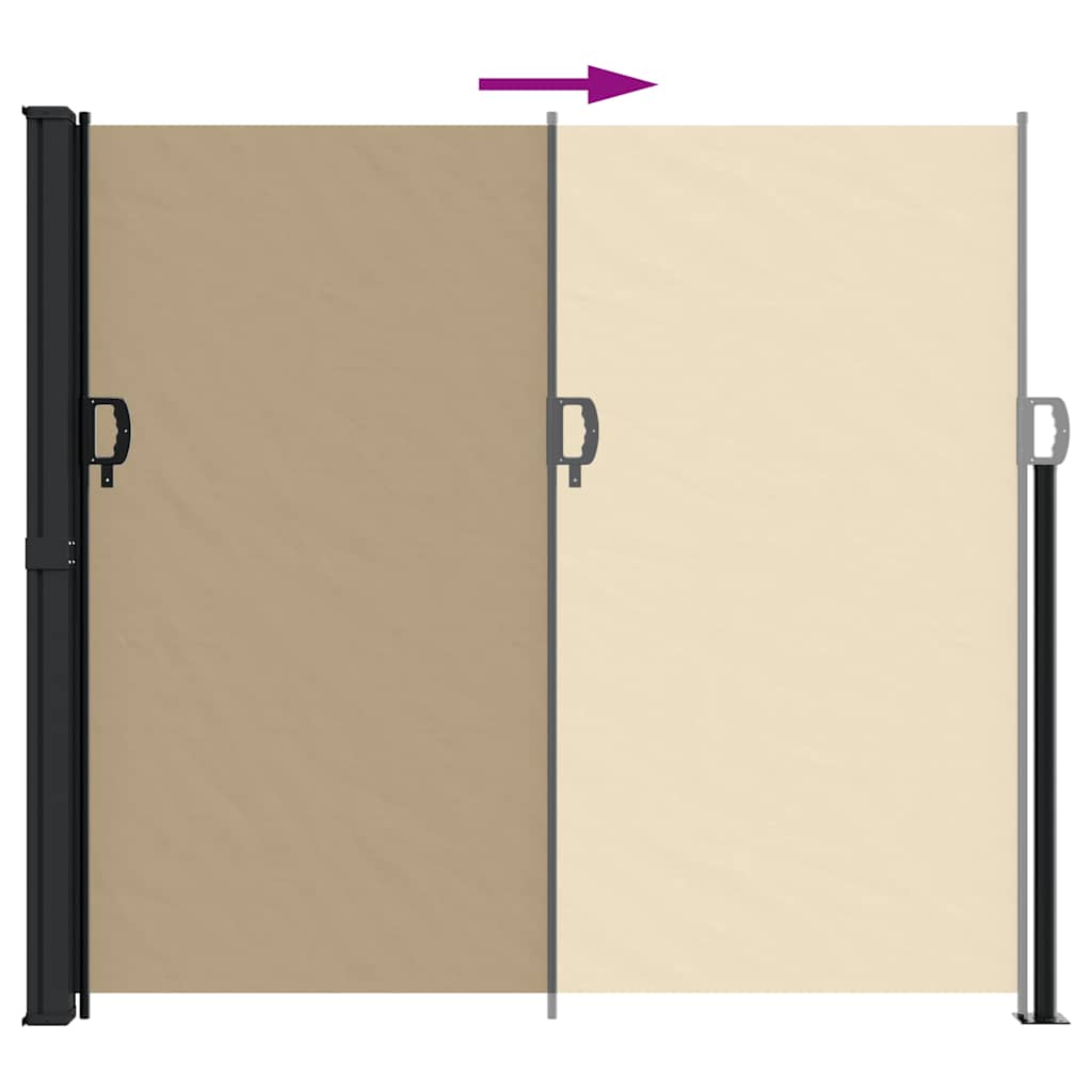 Uttrekkbar sidemarkise beige 180x300 cm