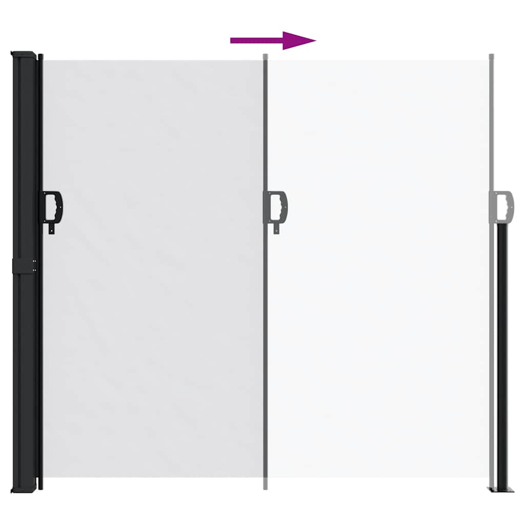 Uttrekkbar sidemarkise hvit 180x300 cm