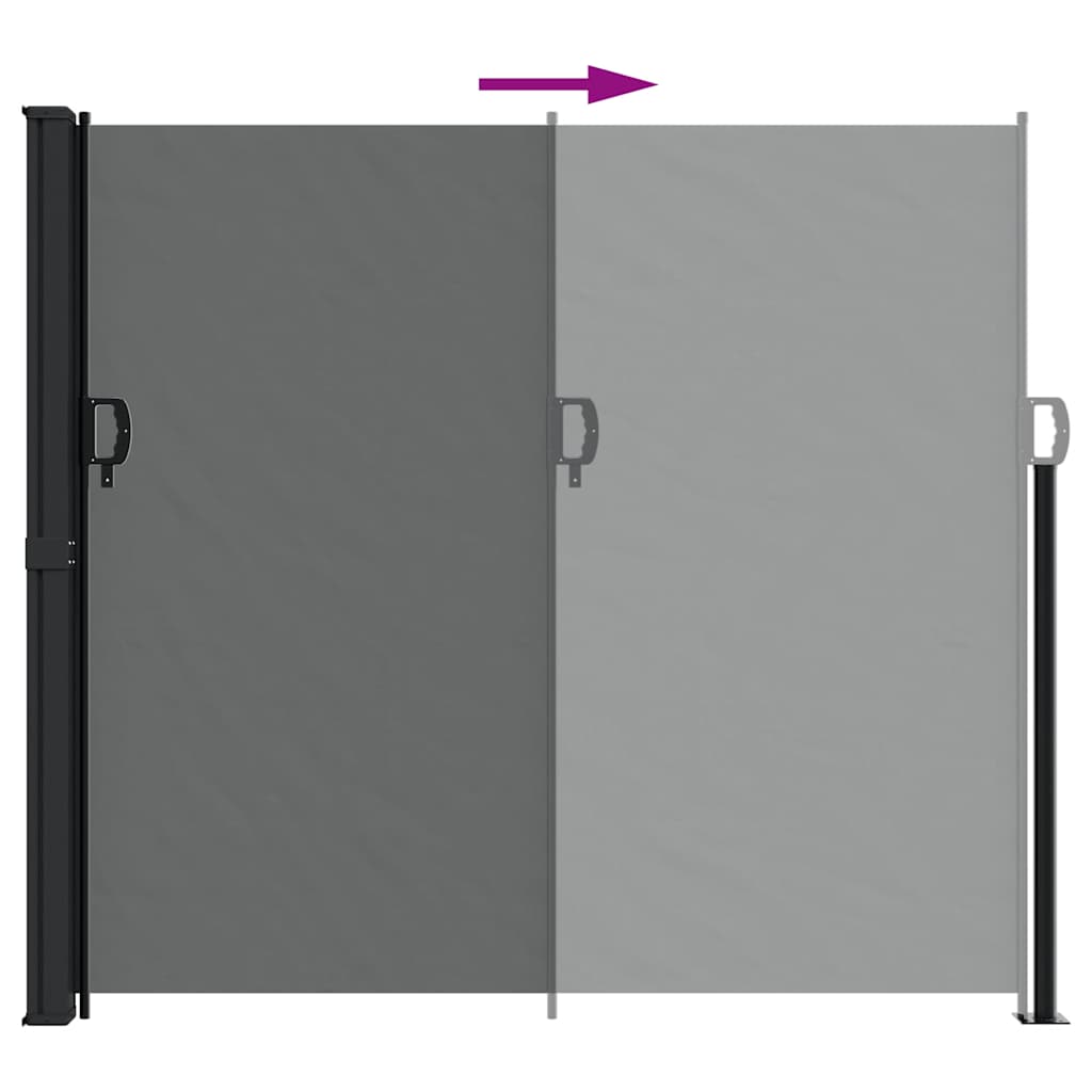Uttrekkbar sidemarkise antrasitt 180x300 cm