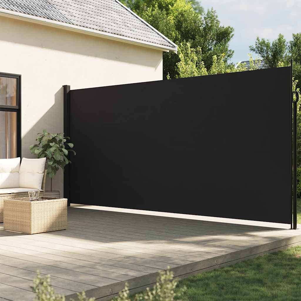 Uttrekkbar sidemarkise svart 220x300 cm