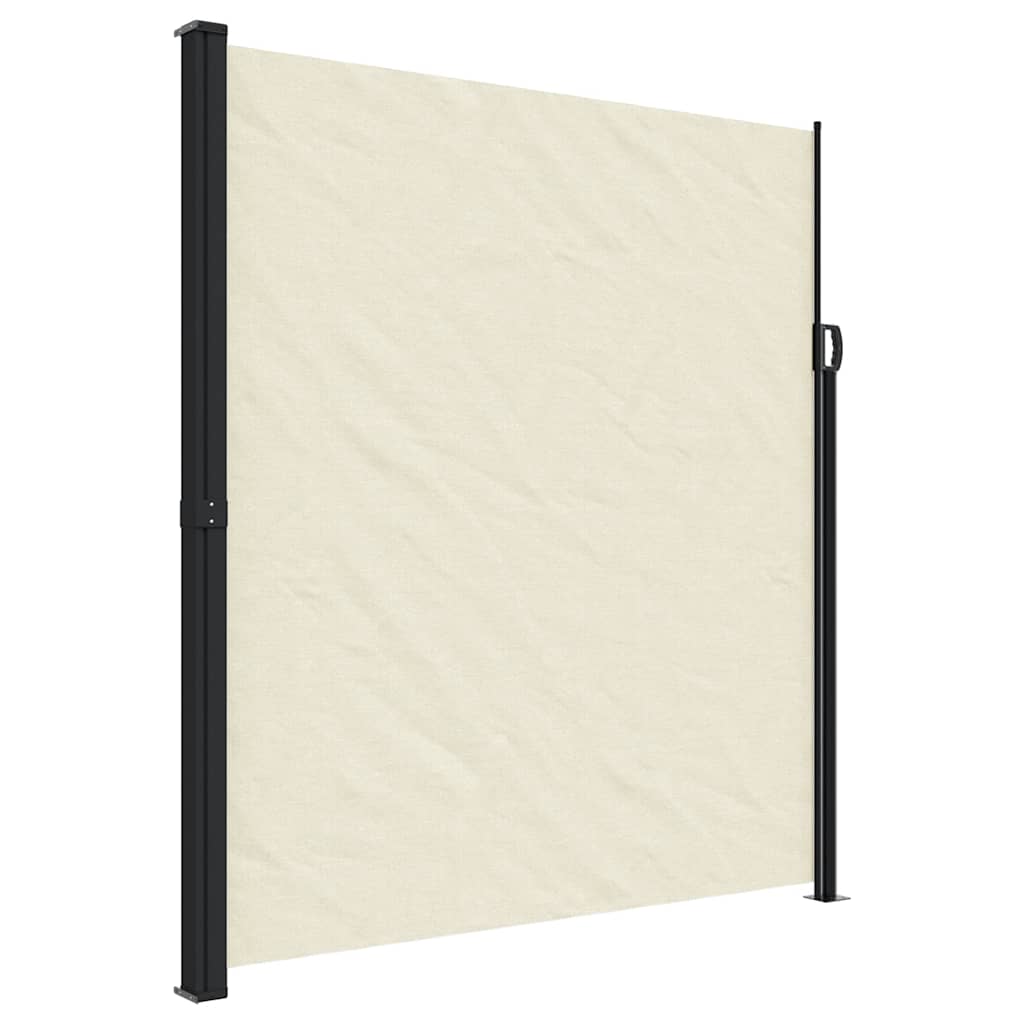 Uttrekkbar sidemarkise kremhvit 220x300 cm