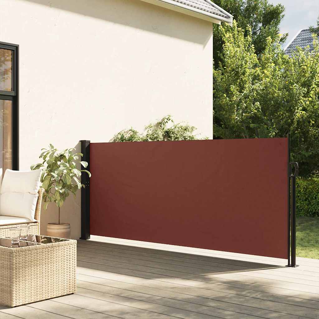 Uttrekkbar sidemarkise brun 100x500 cm