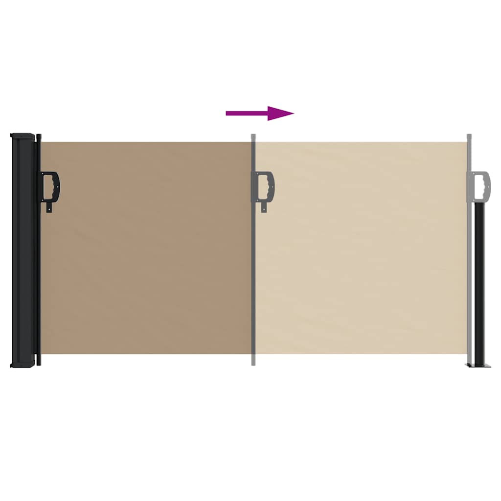 Uttrekkbar sidemarkise gråbrun 100x500 cm