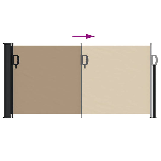 Uttrekkbar sidemarkise gråbrun 100x500 cm