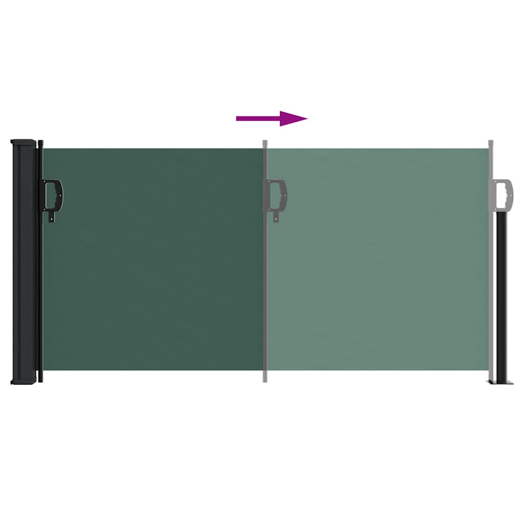 Uttrekkbar sidemarkise mørkegrønn 100x500 cm