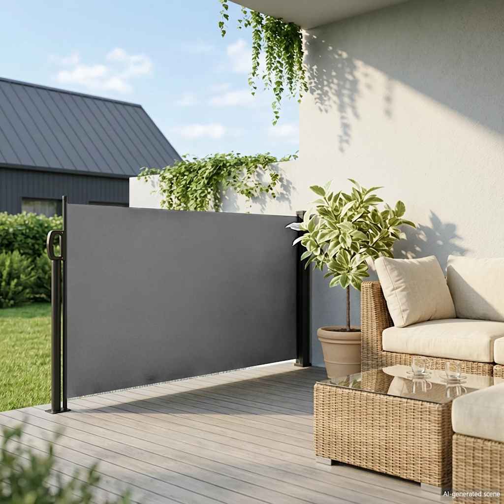 Uttrekkbar sidemarkise antrasitt 100x500 cm