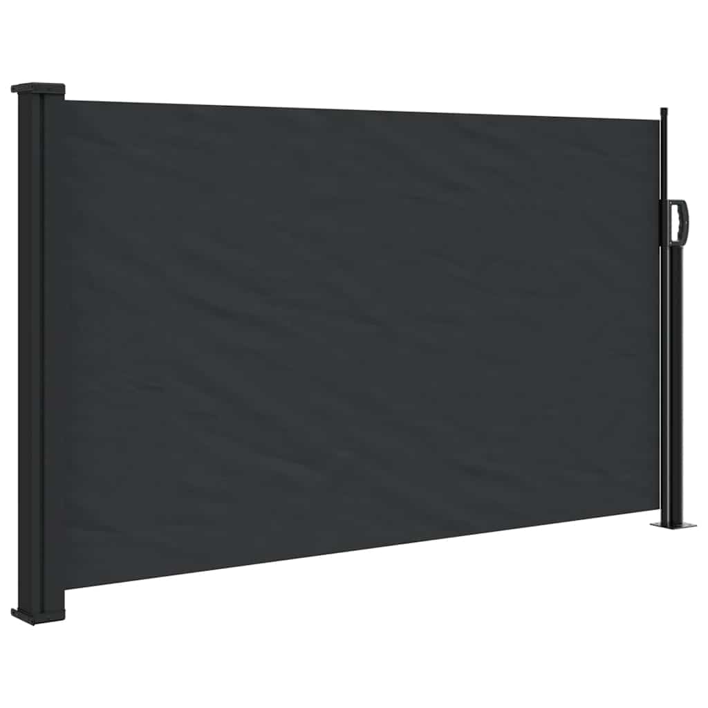 Uttrekkbar sidemarkise svart 120x500 cm
