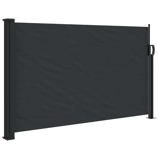 Uttrekkbar sidemarkise svart 120x500 cm