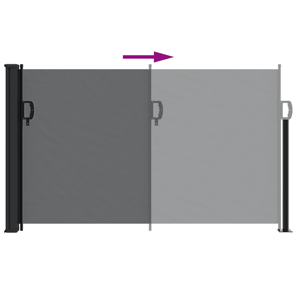 Uttrekkbar sidemarkise svart 120x500 cm