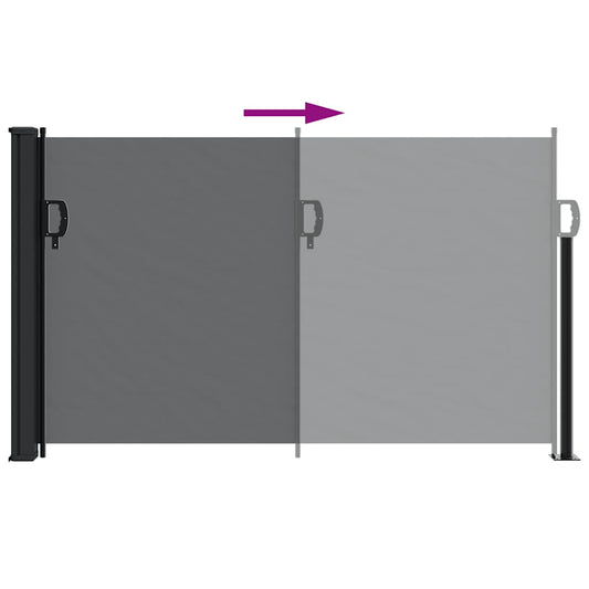 Uttrekkbar sidemarkise svart 120x500 cm