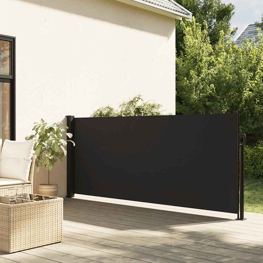 Uttrekkbar sidemarkise svart 120x500 cm