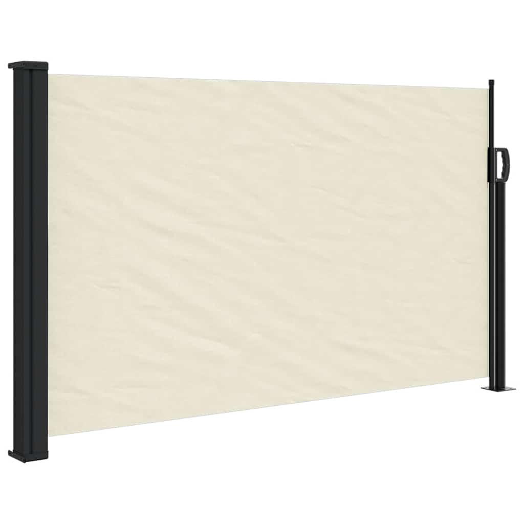 Uttrekkbar sidemarkise kremhvit 120x500 cm