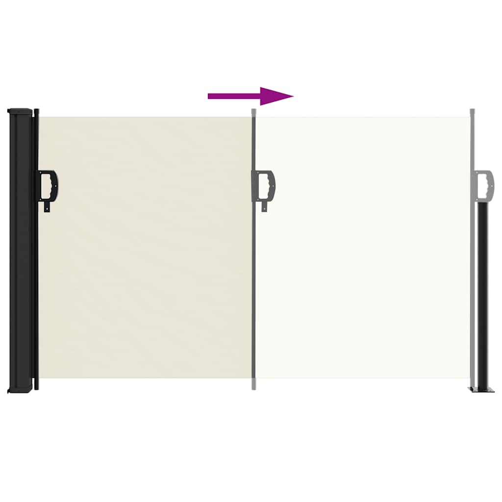 Uttrekkbar sidemarkise kremhvit 120x500 cm