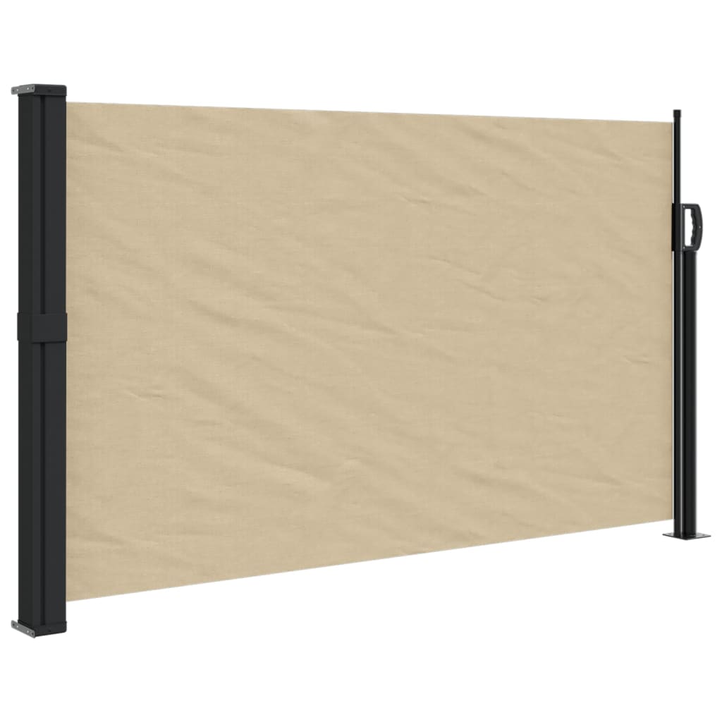 Uttrekkbar sidemarkise beige 120x500 cm