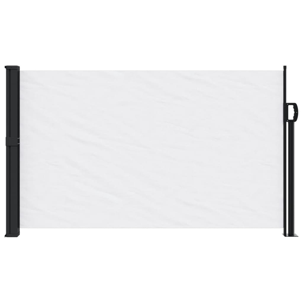 Uttrekkbar sidemarkise hvit 120x500 cm