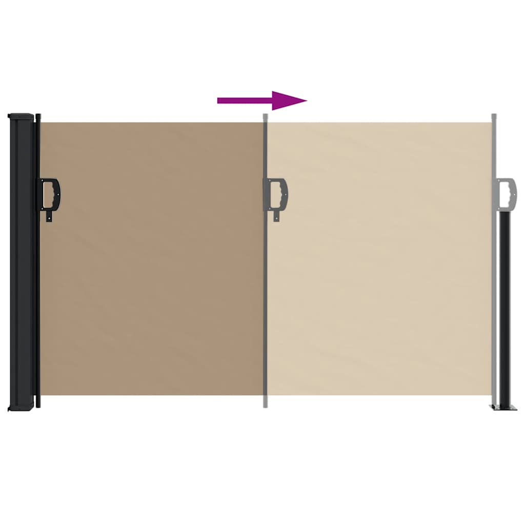 Uttrekkbar sidemarkise gråbrun 120x500 cm vidaXL
