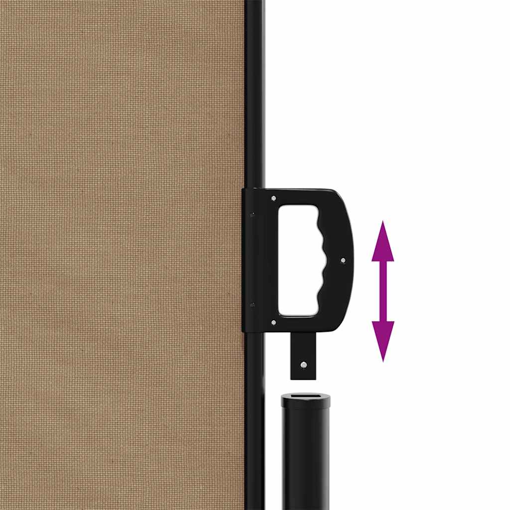 Uttrekkbar sidemarkise gråbrun 120x500 cm vidaXL