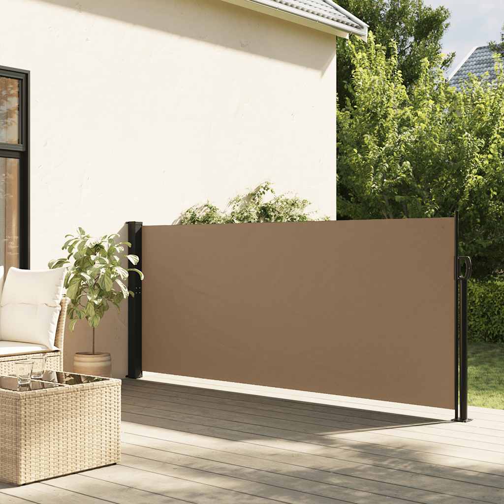 Uttrekkbar sidemarkise gråbrun 120x500 cm vidaXL