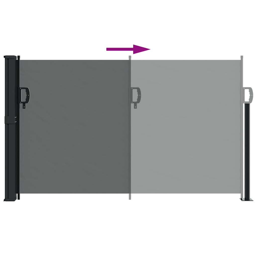 Uttrekkbar sidemarkise antrasitt 120x500 cm