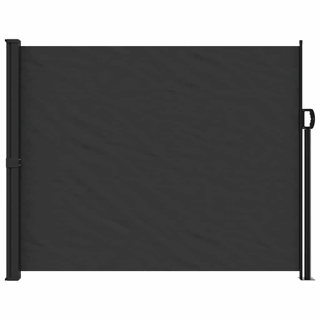 Uttrekkbar sidemarkise svart 160x500 cm