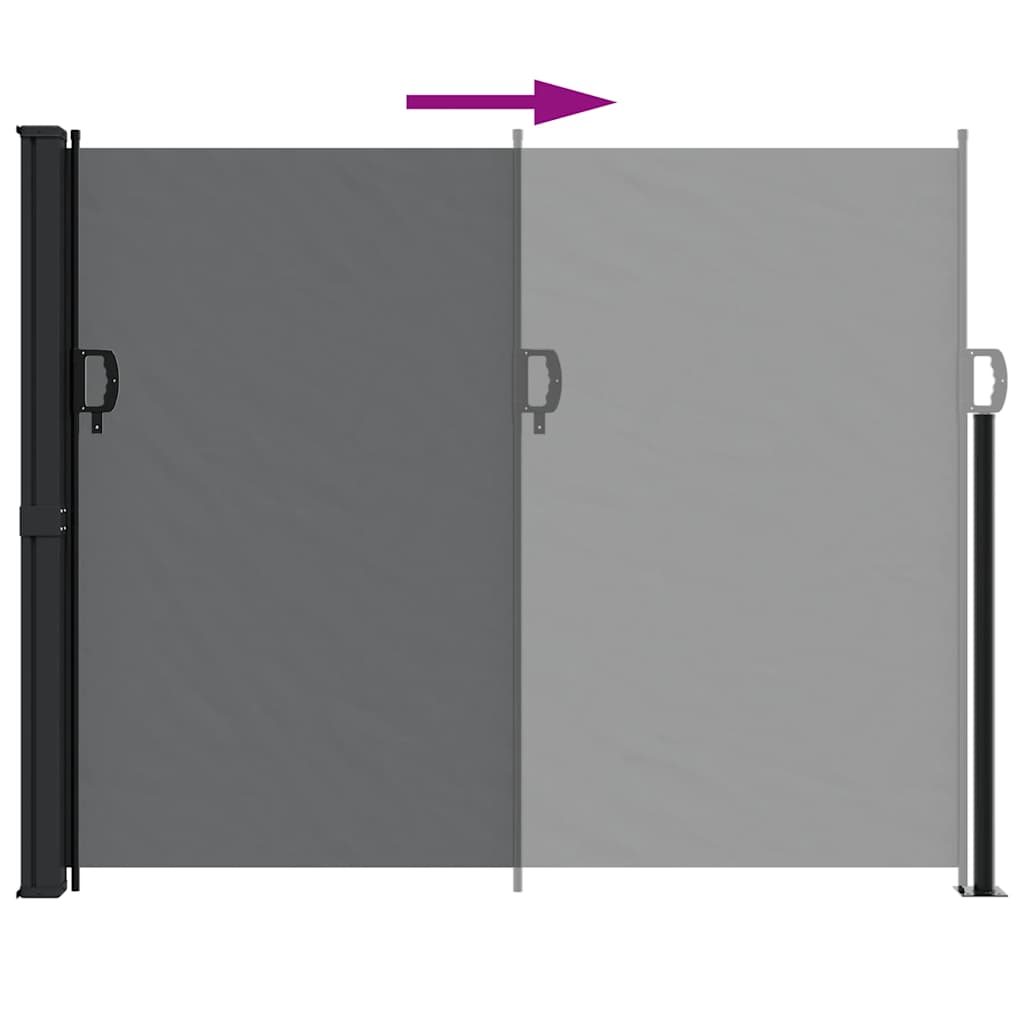 Uttrekkbar sidemarkise svart 160x500 cm