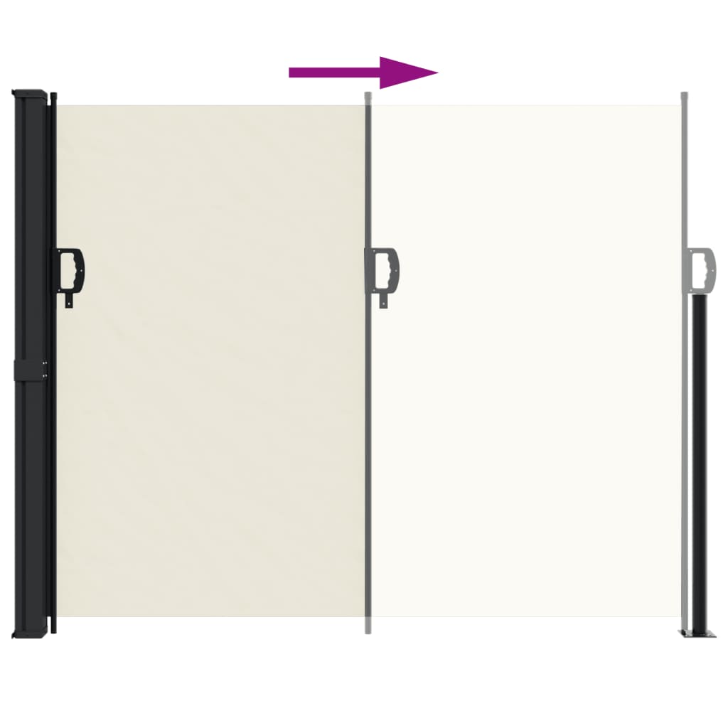 Uttrekkbar sidemarkise kremhvit 160x500 cm