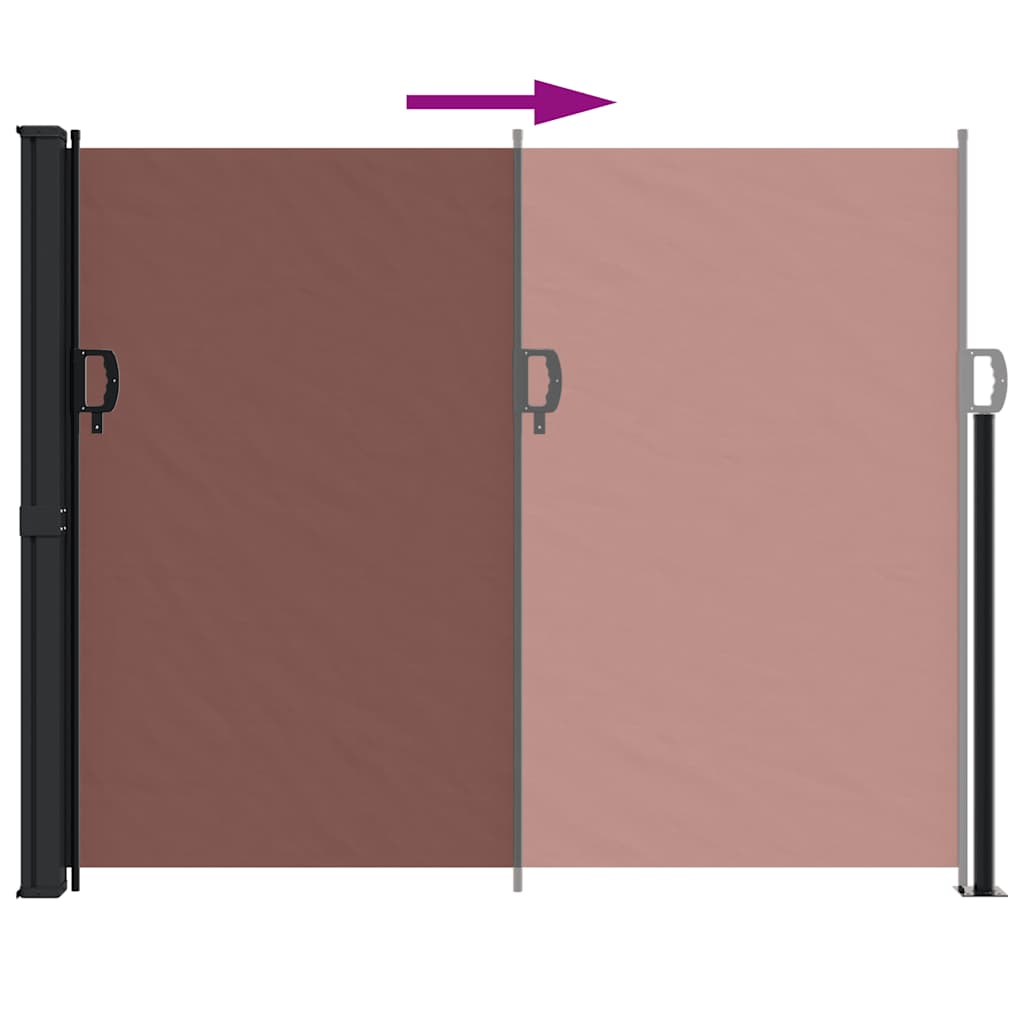 Uttrekkbar sidemarkise brun 160x500 cm