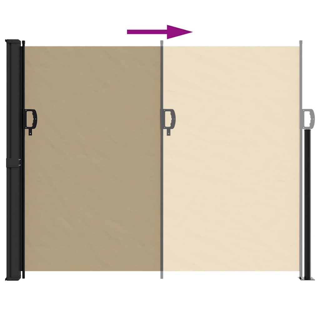 Uttrekkbar sidemarkise beige 160x500 cm