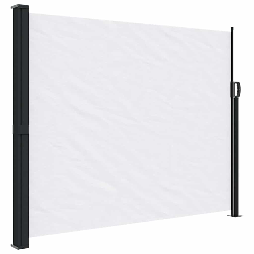 Uttrekkbar sidemarkise hvit 160x500 cm