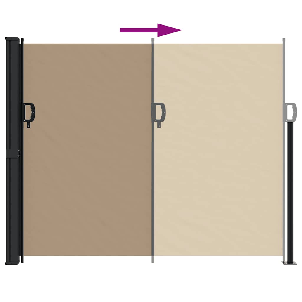 Uttrekkbar sidemarkise gråbrun 160x500 cm