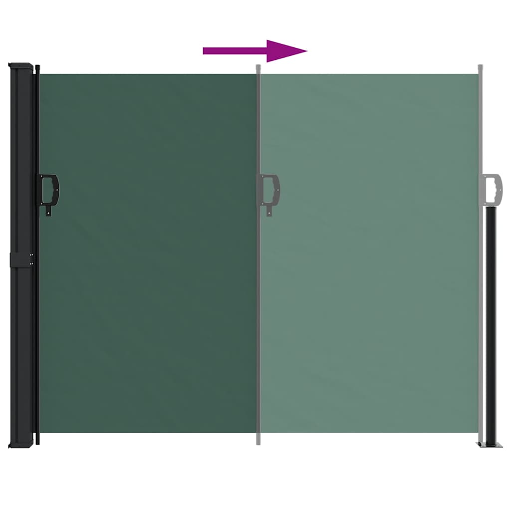 Uttrekkbar sidemarkise mørkegrønn 160x500 cm
