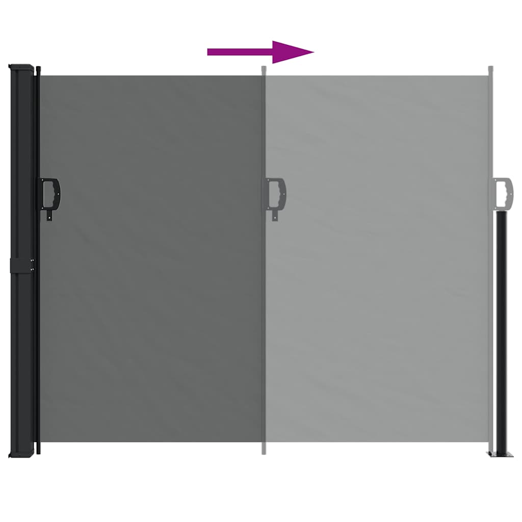 Uttrekkbar sidemarkise antrasitt 160x500 cm