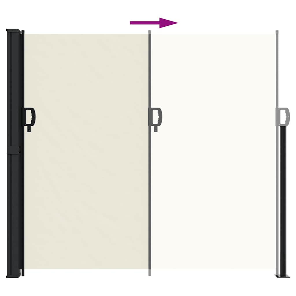 Uttrekkbar sidemarkise kremhvit 180x500 cm