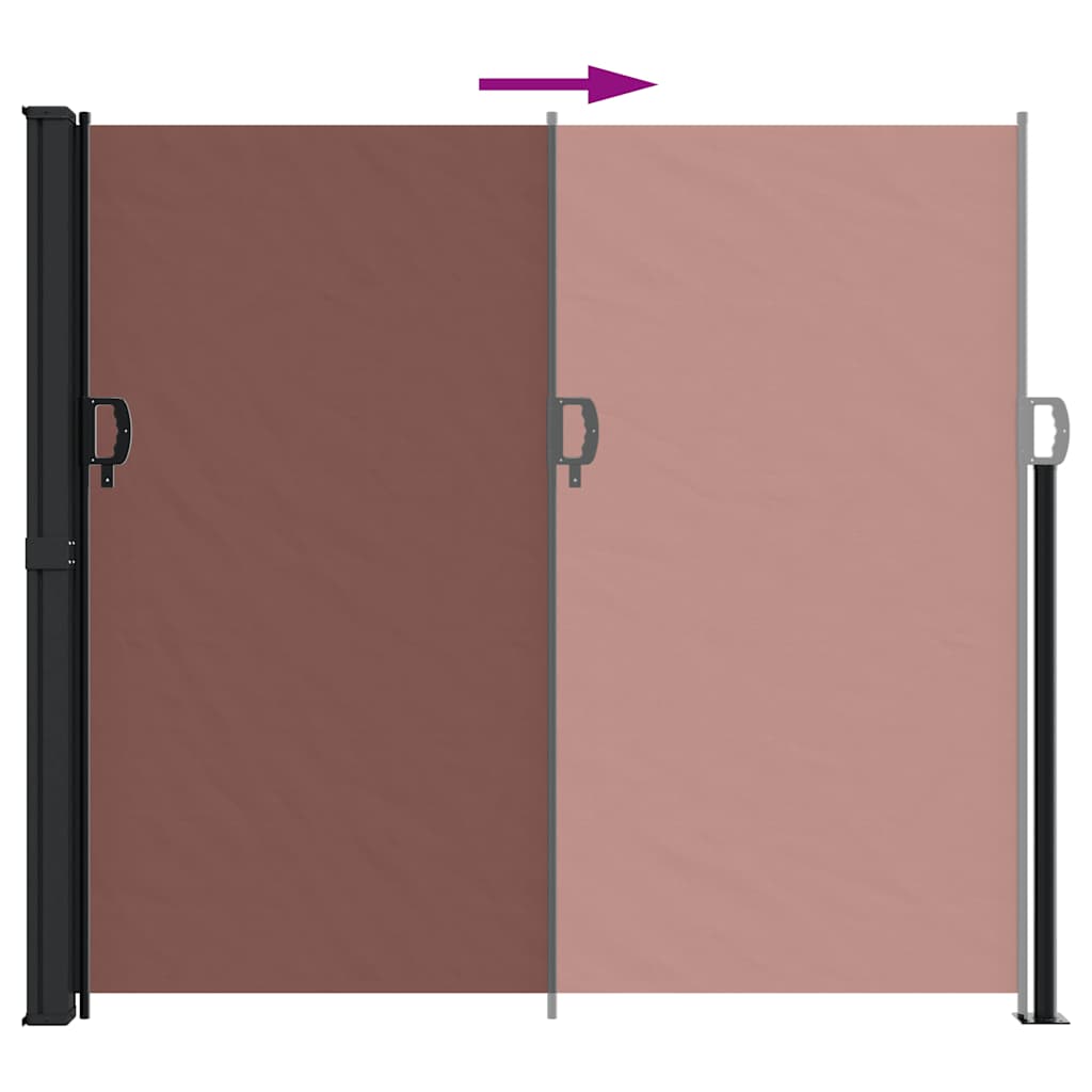 Uttrekkbar sidemarkise brun 180x500 cm