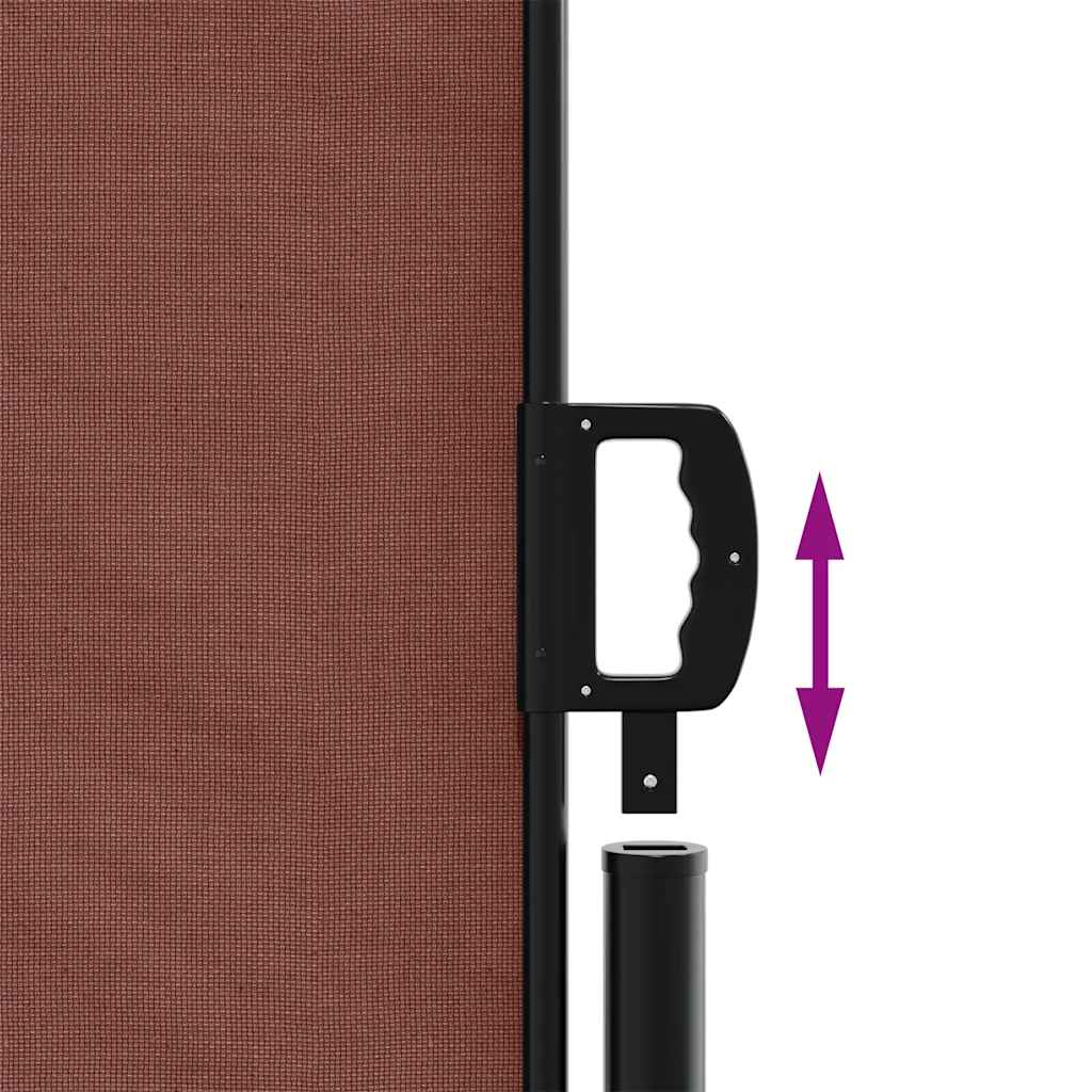 Uttrekkbar sidemarkise brun 180x500 cm