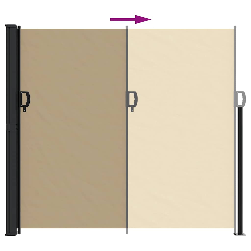 Uttrekkbar sidemarkise beige 180x500 cm