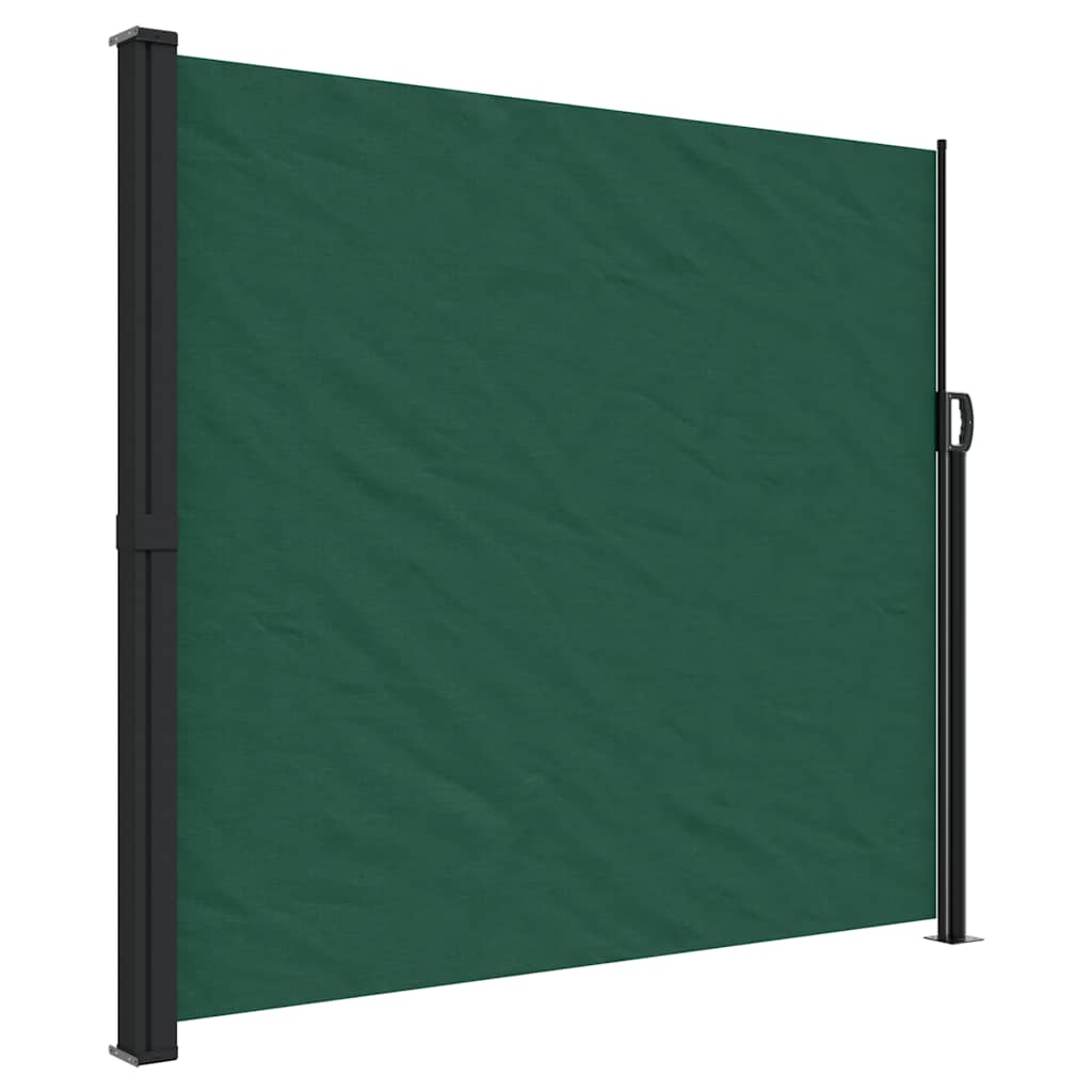 Uttrekkbar sidemarkise mørkegrønn 180x500 cm