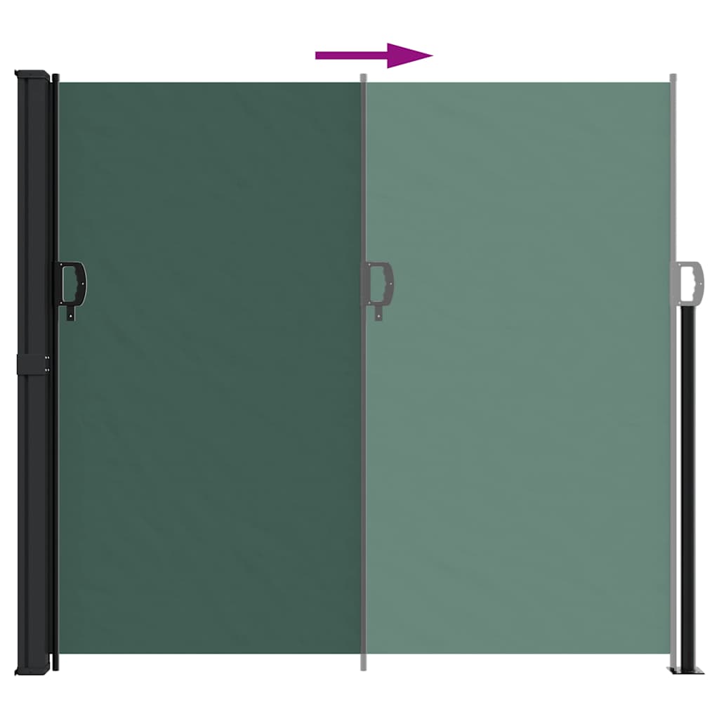 Uttrekkbar sidemarkise mørkegrønn 180x500 cm