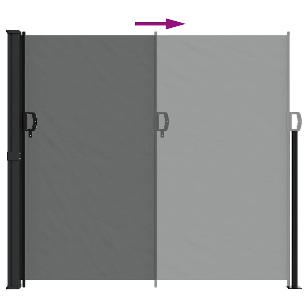 Uttrekkbar sidemarkise antrasitt 180x500 cm