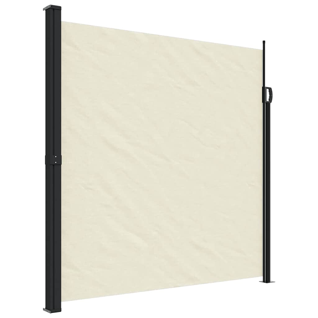 Uttrekkbar sidemarkise kremhvit 200x500 cm