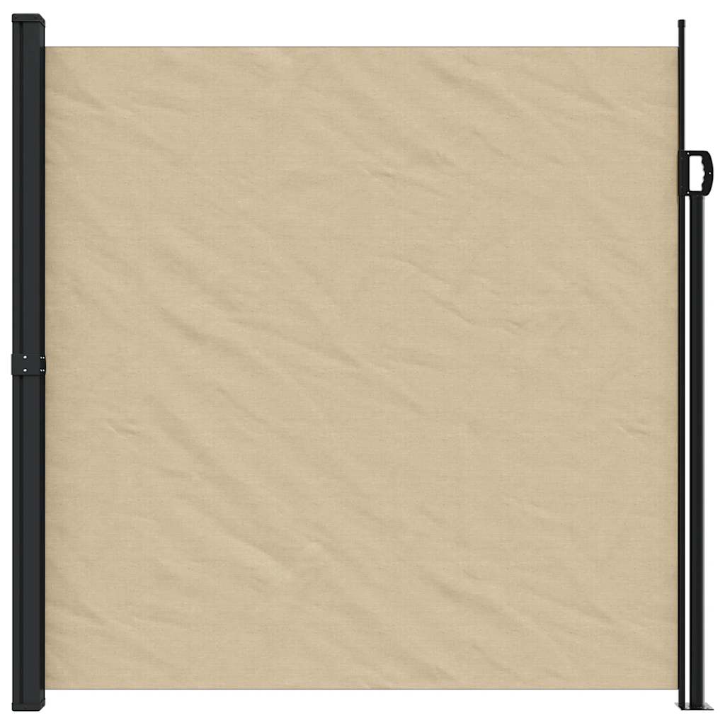 Uttrekkbar sidemarkise beige 200x500 cm