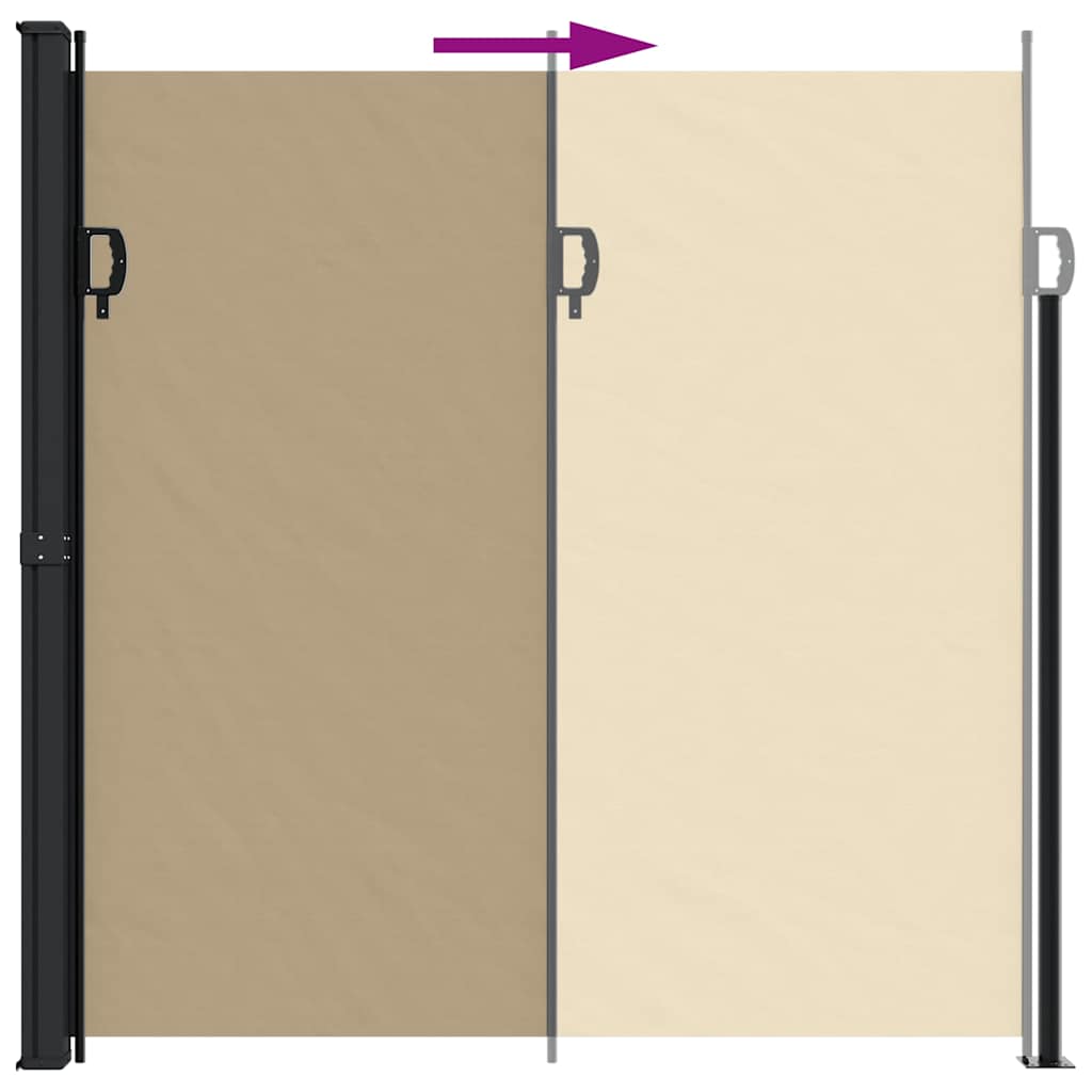 Uttrekkbar sidemarkise beige 200x500 cm