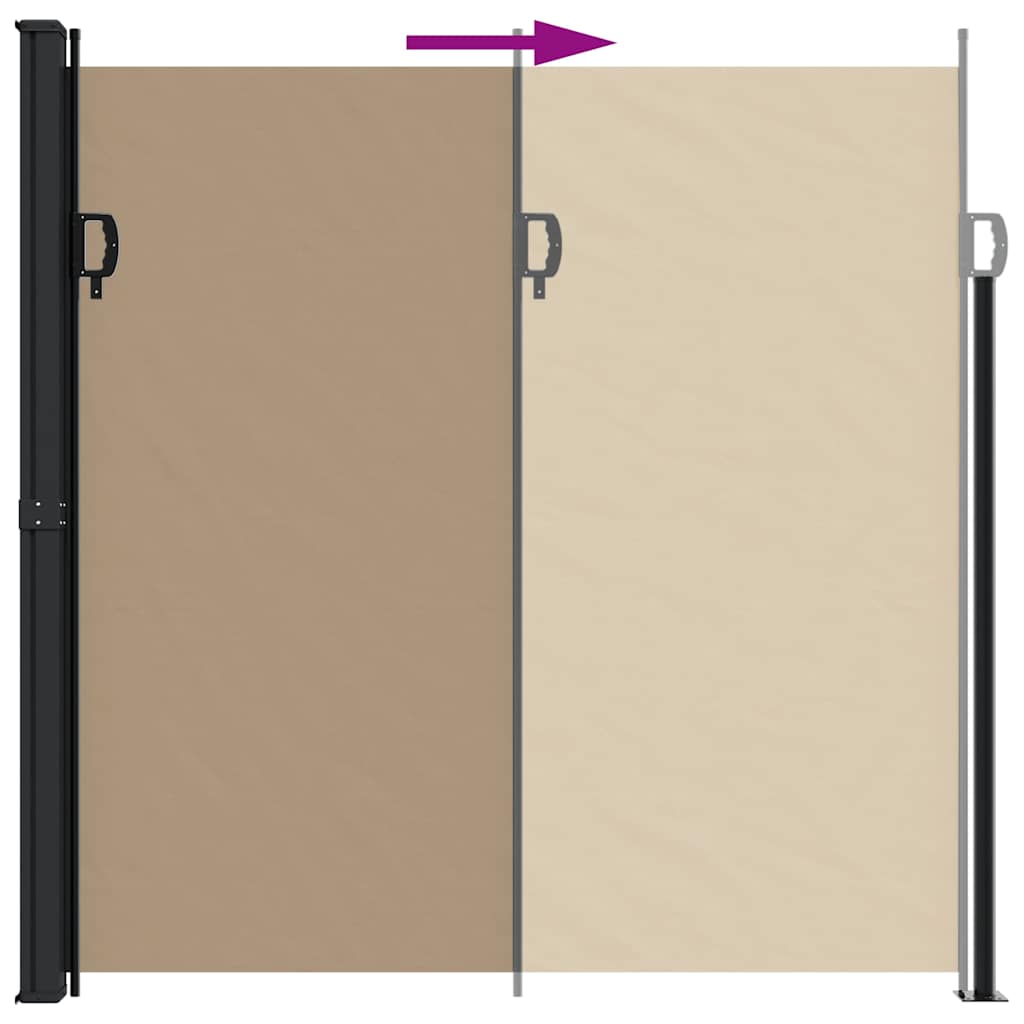 Uttrekkbar sidemarkise gråbrun 200x500 cm