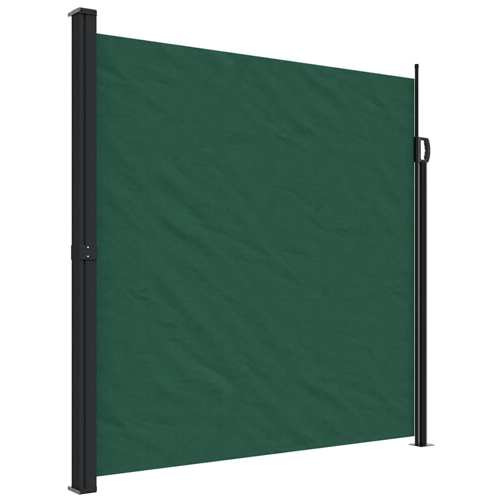 Uttrekkbar sidemarkise mørkegrønn 200x500 cm