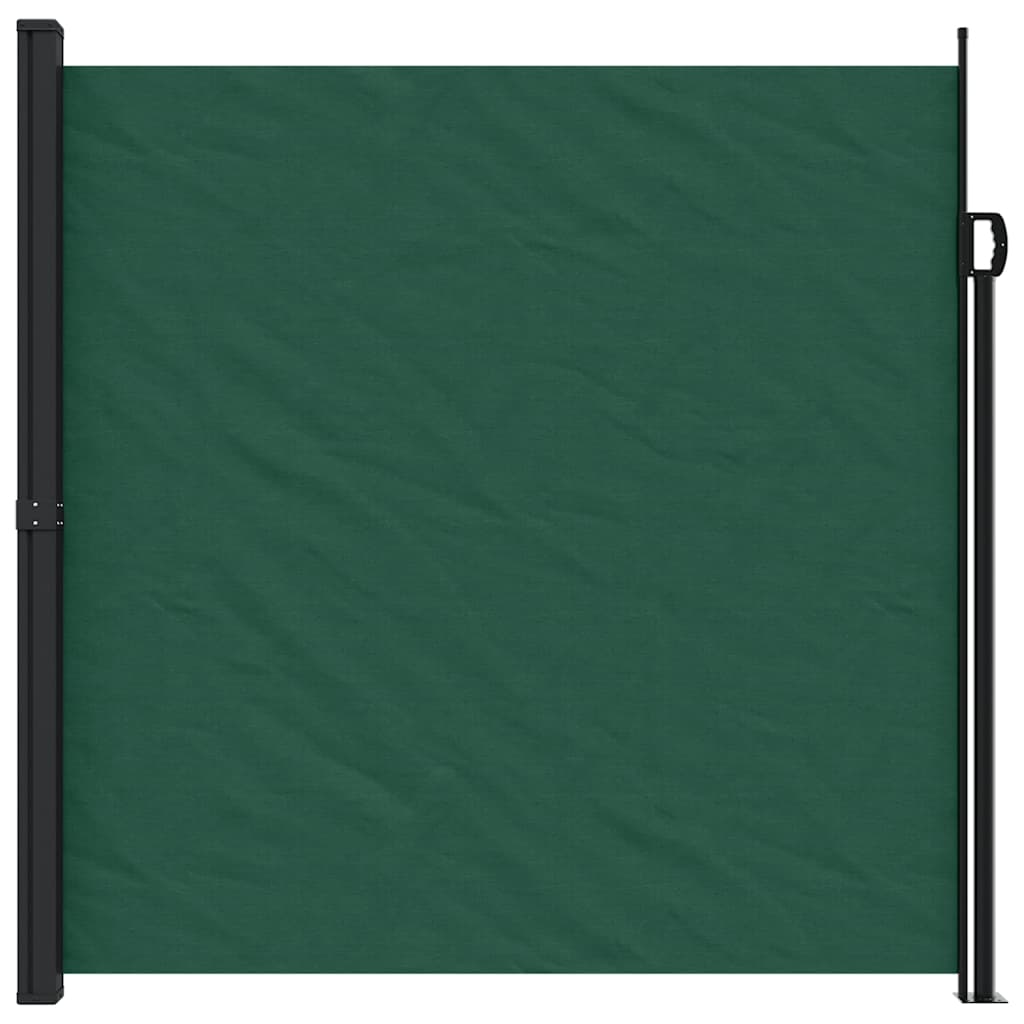 Uttrekkbar sidemarkise mørkegrønn 200x500 cm