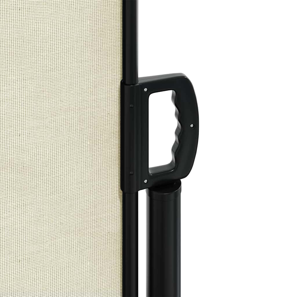 Uttrekkbar sidemarkise kremhvit 220x500 cm