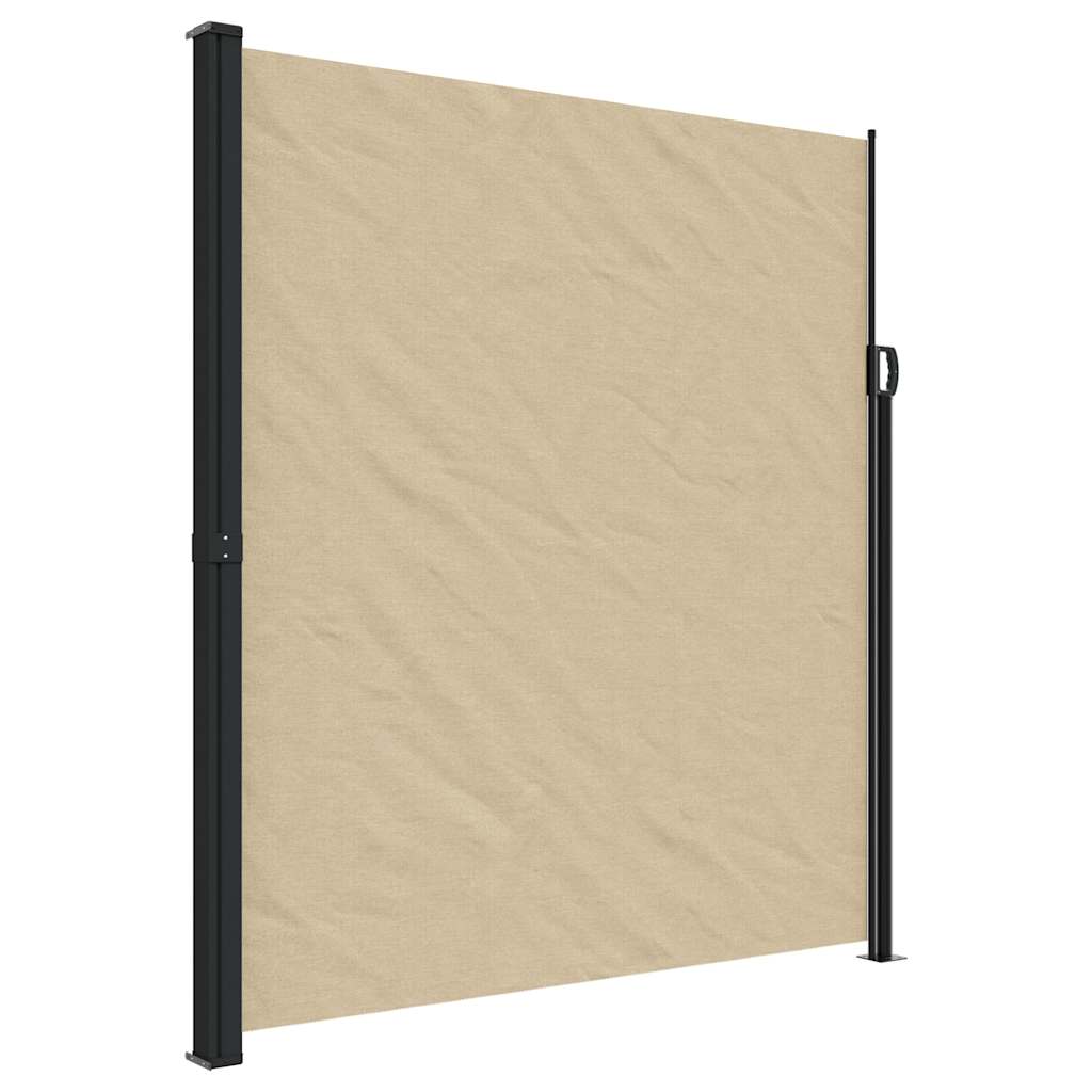 Uttrekkbar sidemarkise beige 220x500 cm