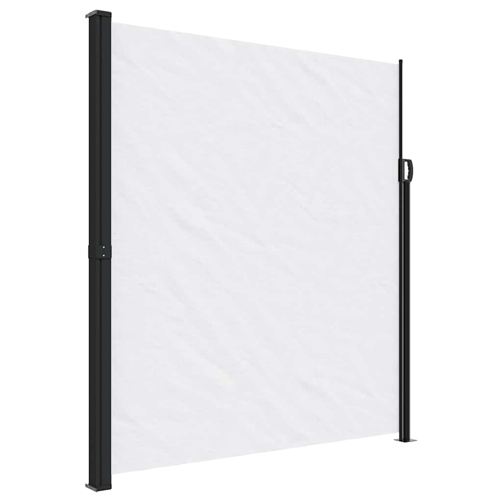 Uttrekkbar sidemarkise hvit 220x500 cm