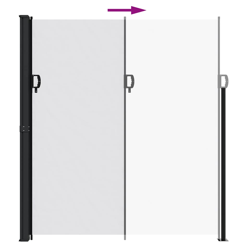 Uttrekkbar sidemarkise hvit 220x500 cm