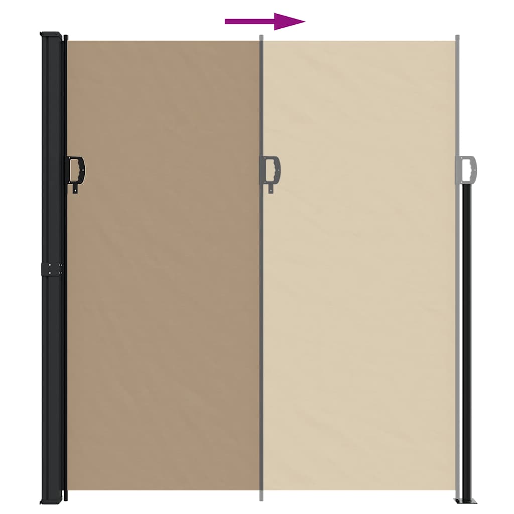 Uttrekkbar sidemarkise gråbrun 220x500 cm